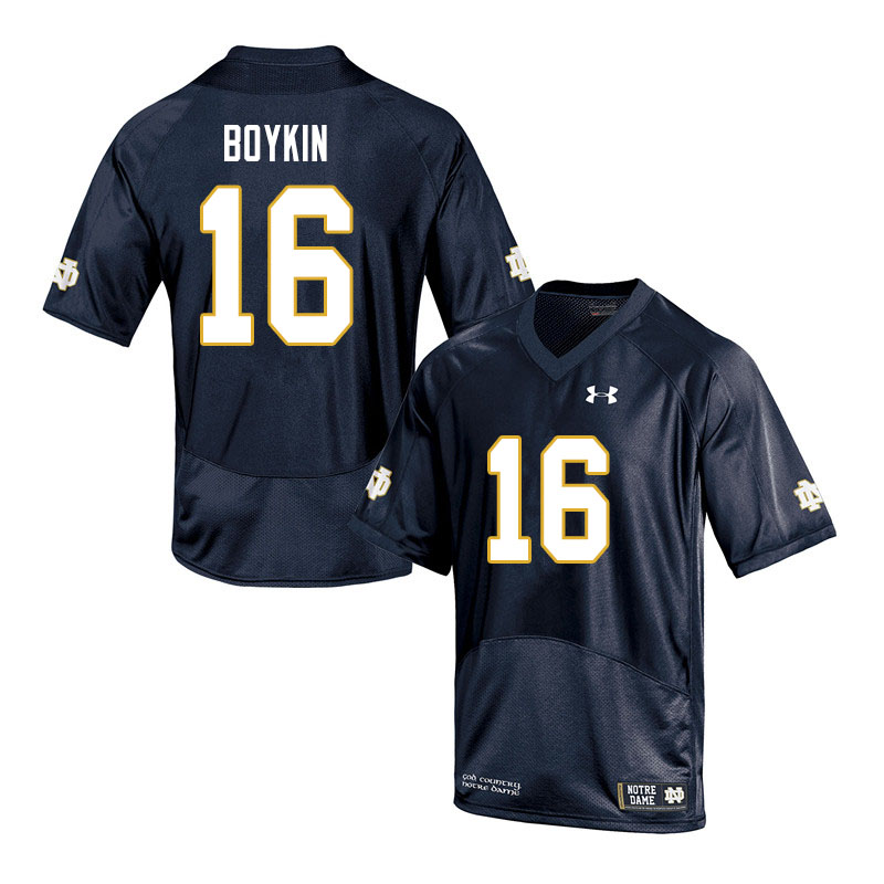 Men #16 Noah Boykin Notre Dame Fighting Irish College Football Jerseys Sale-Navy